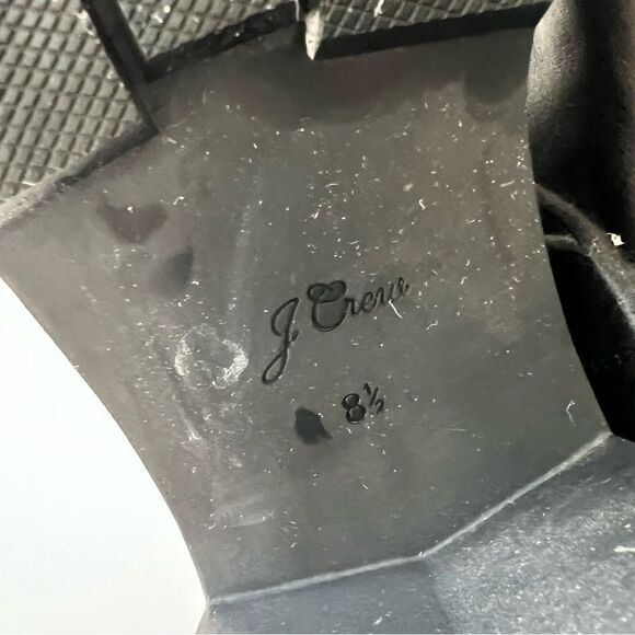 J. Crew Leather Lace Up Chunky Ankle Platform Heel Boots in Black - Picture 8 of 9